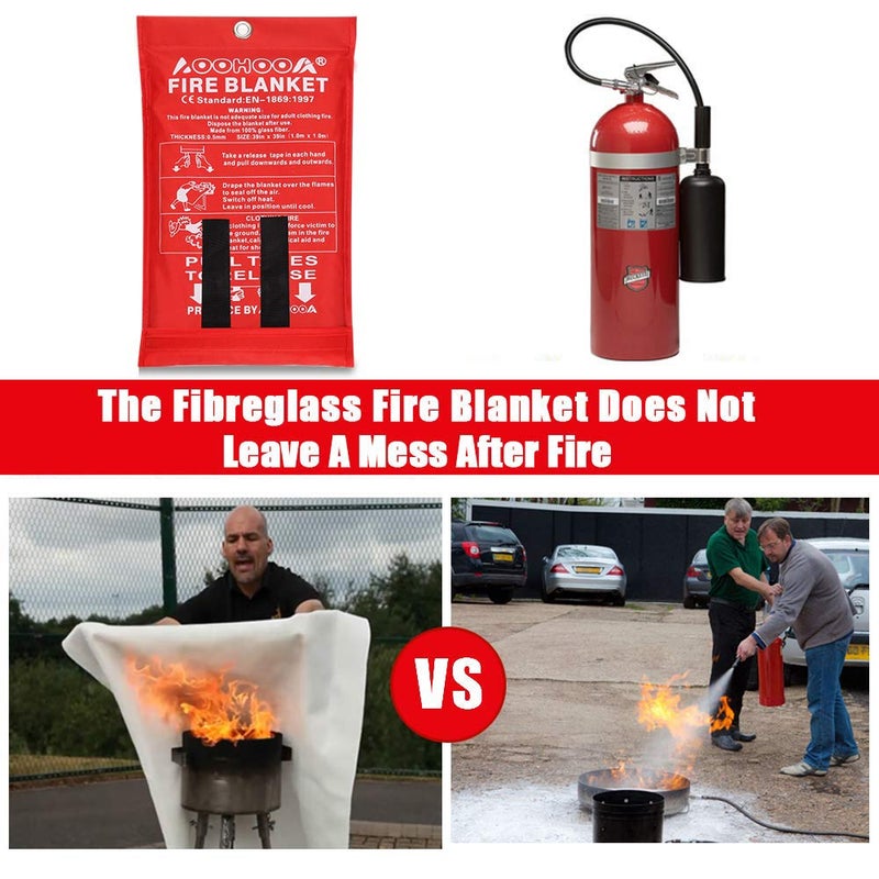 AOOHOOA Fire Blanket Fiberglass Emergency Fire Safety Blankets Flame Retardant Protection for Kitchen,Camping,Fireplace,Grill,Car,RV,Boat (3 Pack) - Image 3